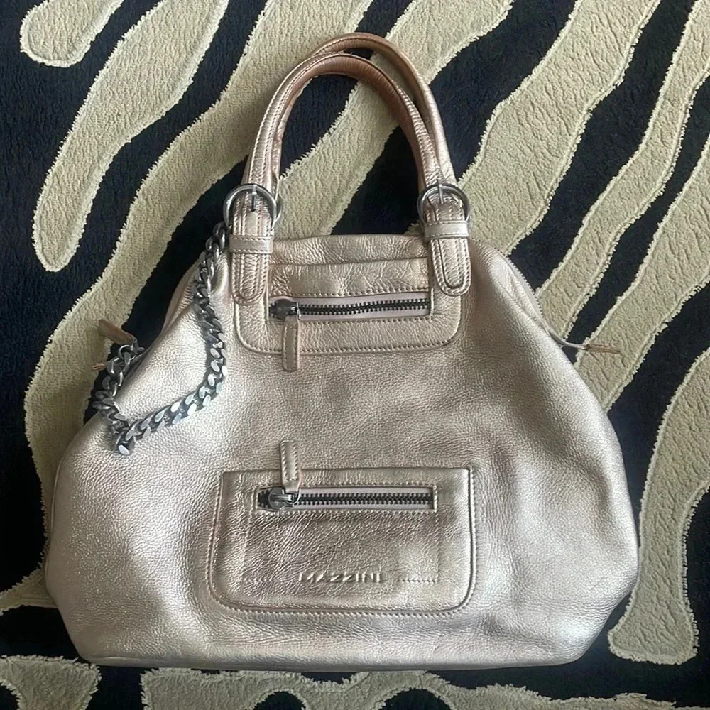 Mazzini Rose Gold Leather Bag ✨